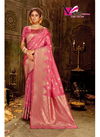 LIGHT PINK COLOUR DESIGNER BANARASI SILK PARTY WEAR SAREE 2306